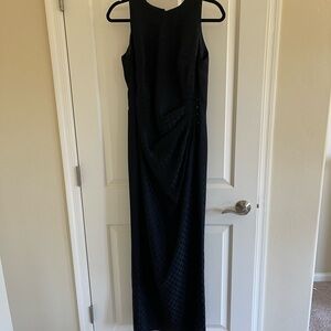 Evan Picone Black Halter Sheath Maxi Dress